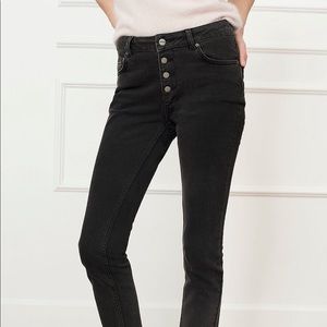 Anine Bing Frida button fly black jeans